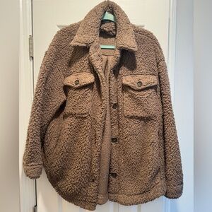 Love Tree Brown Sherpa Coat